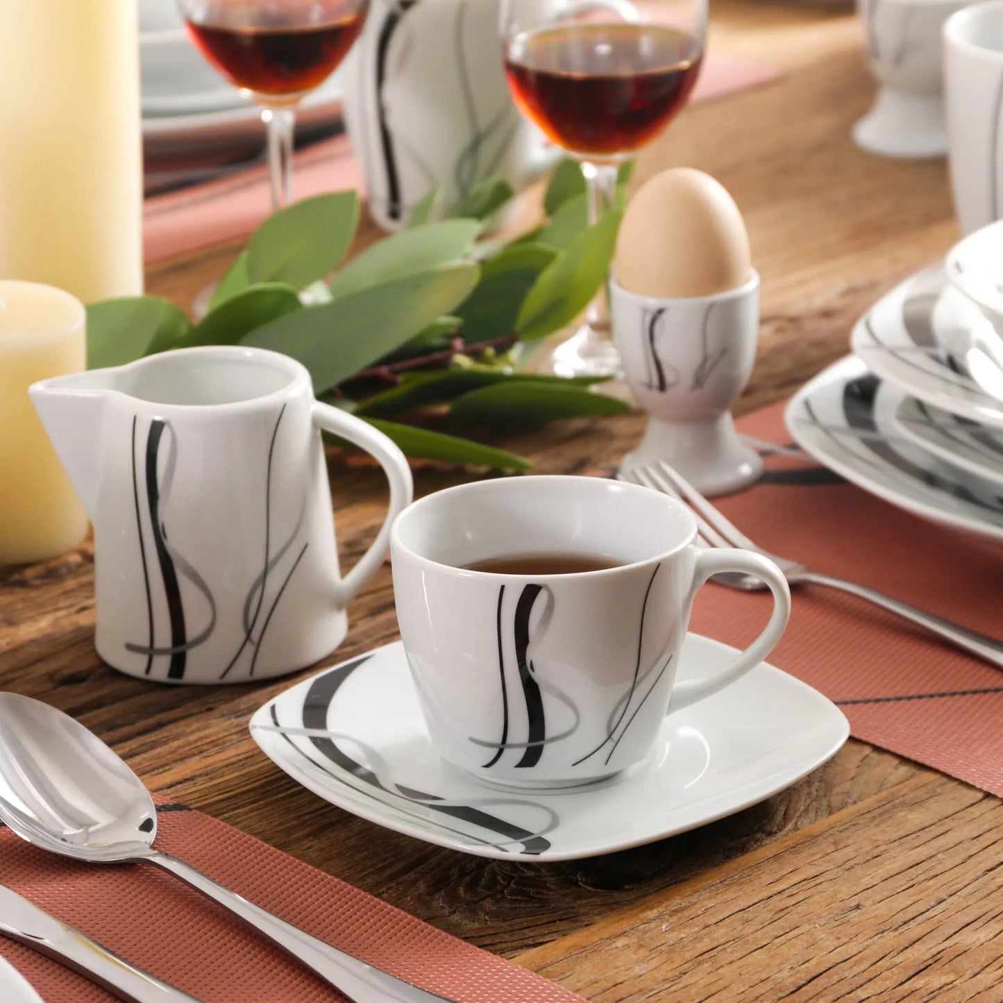 VEWEET FIONA 50/100-Piece Porcelain Dinner Set