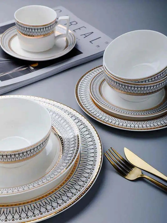 Nordic Luxury Dinnerware Set| Bone China Plates