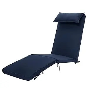 Chair Cushion with Head Pillow in Cool Navy