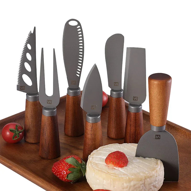 7pcs High Quality  Tool Wooden Handle Cheese Knife Set