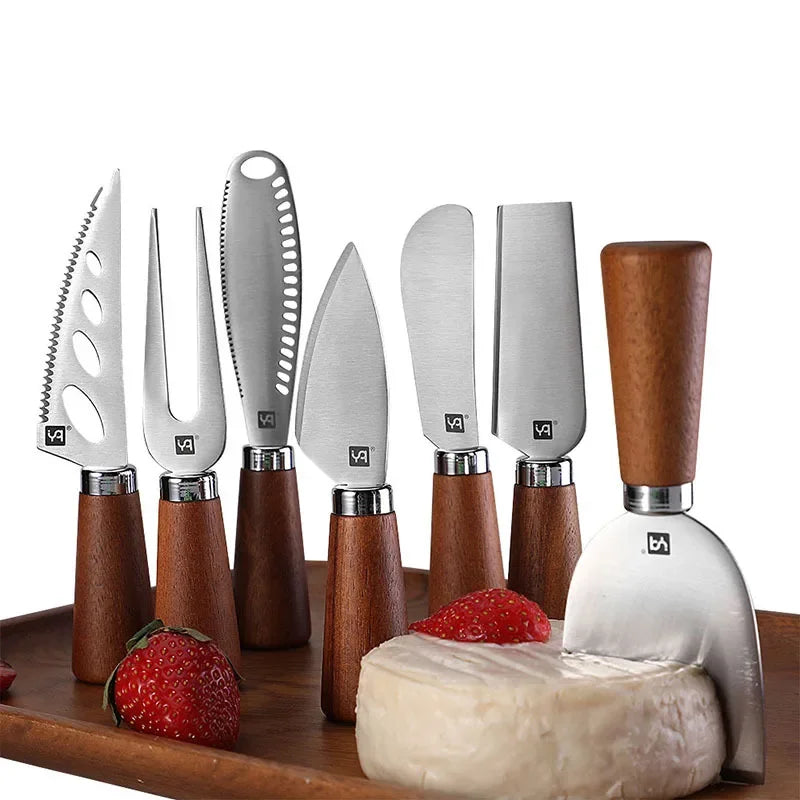 7pcs High Quality  Tool Wooden Handle Cheese Knife Set