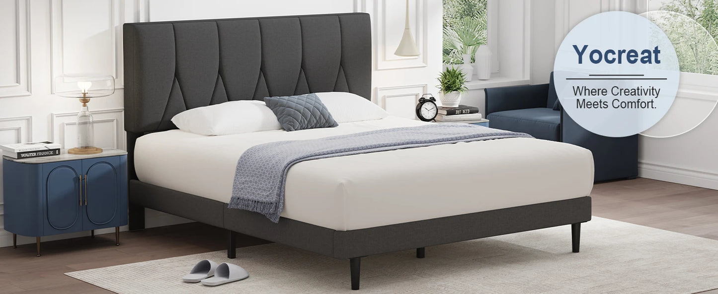 Double Bed Frame, Dark Grey