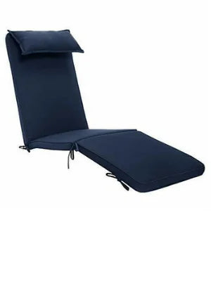 Chair Cushion with Head Pillow in Cool Navy