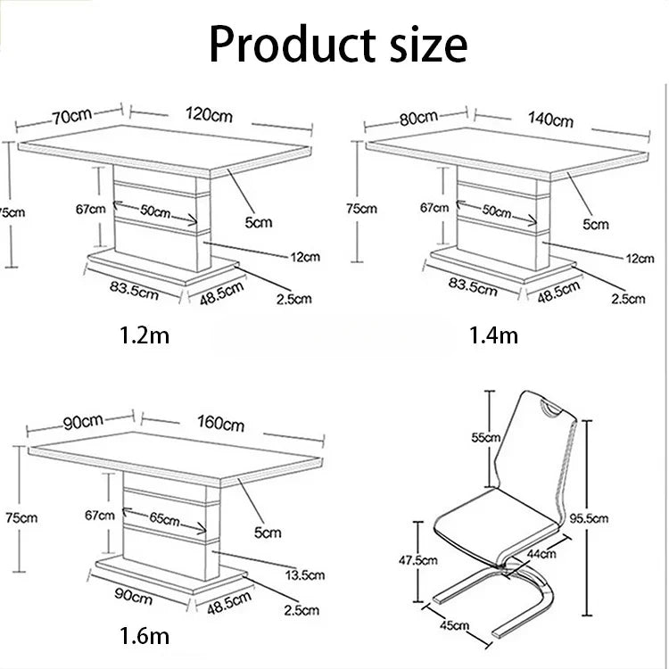 Marble Square Dining Table Set 4 Chairs and  6 Chairs