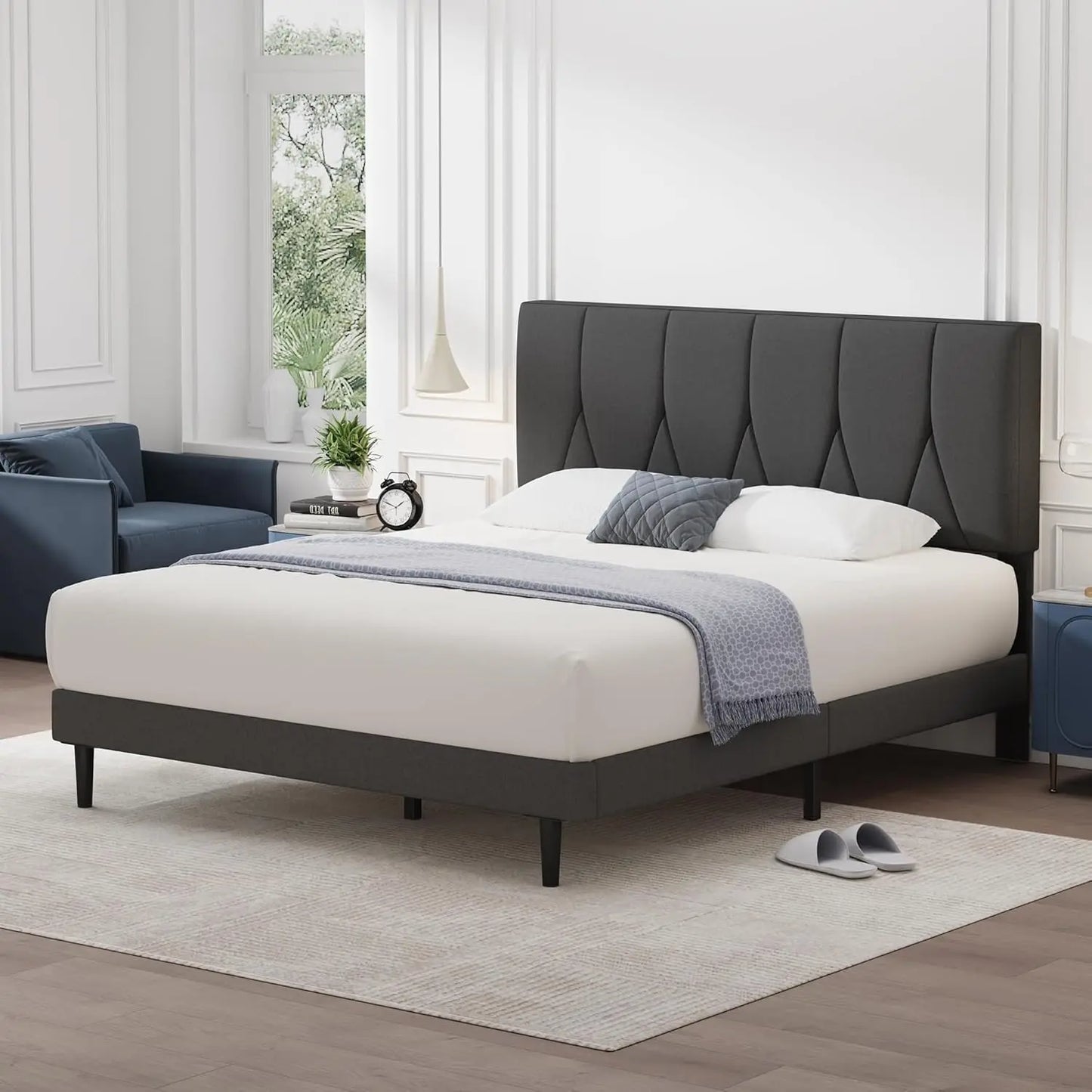 Double Bed Frame, Dark Grey