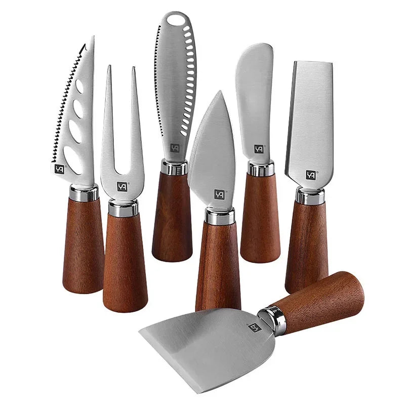 7pcs High Quality  Tool Wooden Handle Cheese Knife Set