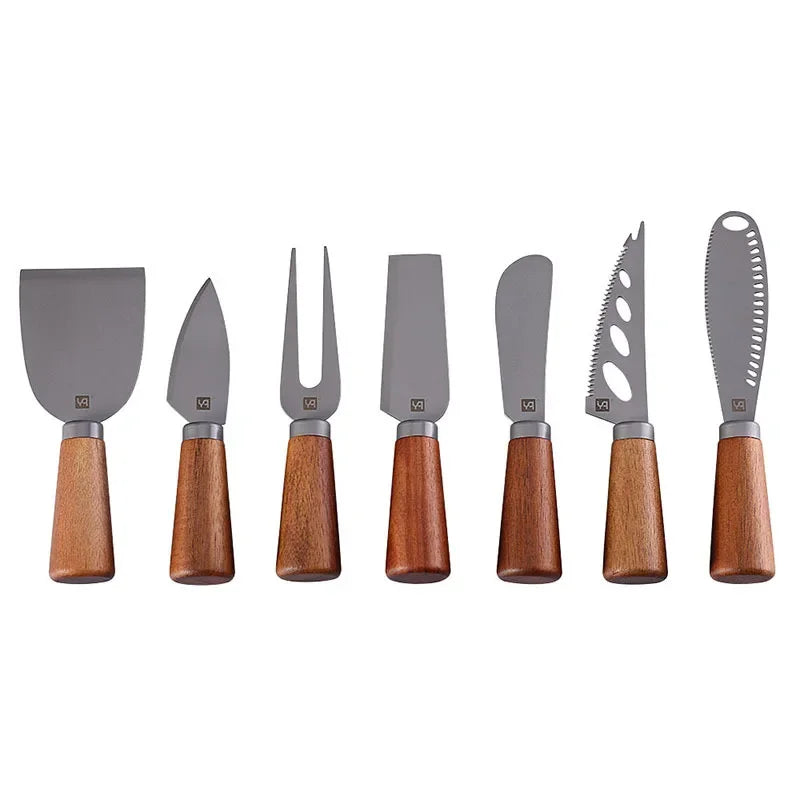 7pcs High Quality  Tool Wooden Handle Cheese Knife Set