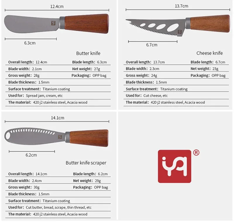 7pcs High Quality  Tool Wooden Handle Cheese Knife Set