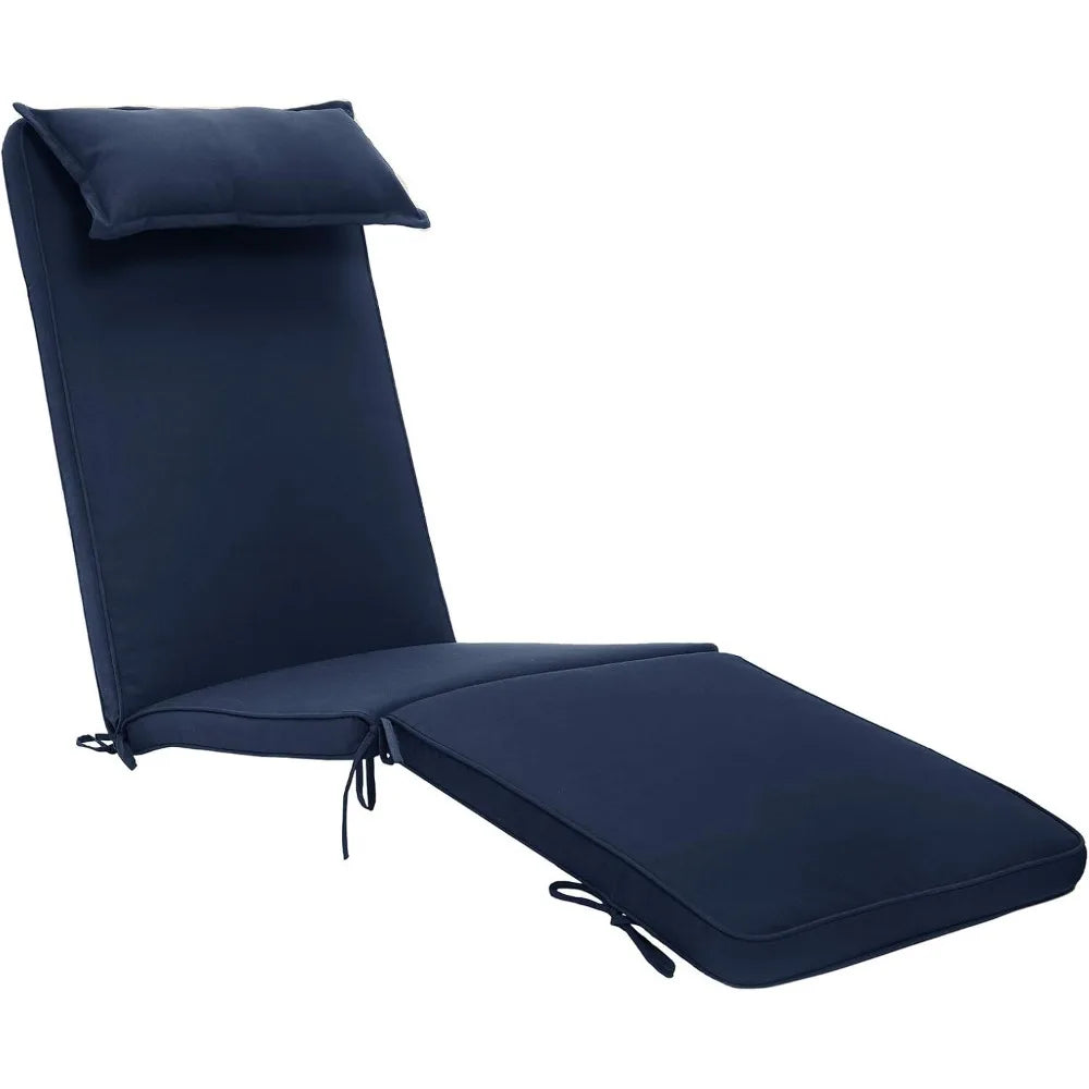 Chair Cushion with Head Pillow in Cool Navy